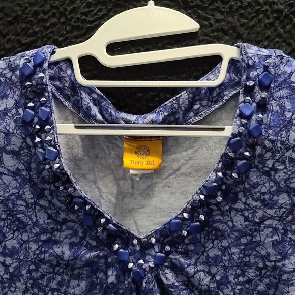 Ruby Rd Womens Top Multicolor Size XL Rayon Blend Stretch Long Sleeve - Picture 8 of 12